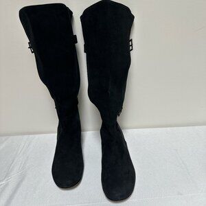 Taryn Rose black suede wedge boots 37.5